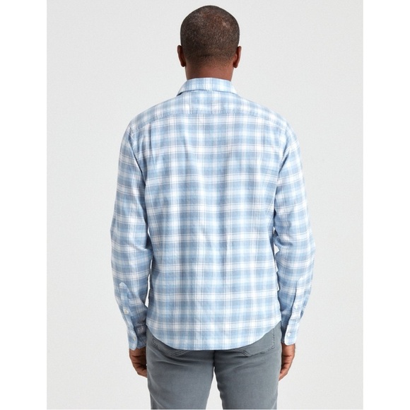 Faherty Mens Ventura Shirt Cotton Button Up Collared Plaid Casual Blue White XL - Picture 12 of 12